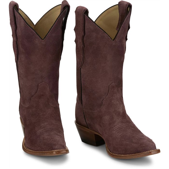 Fancy 11" Suede western boot in Merlot (purple)